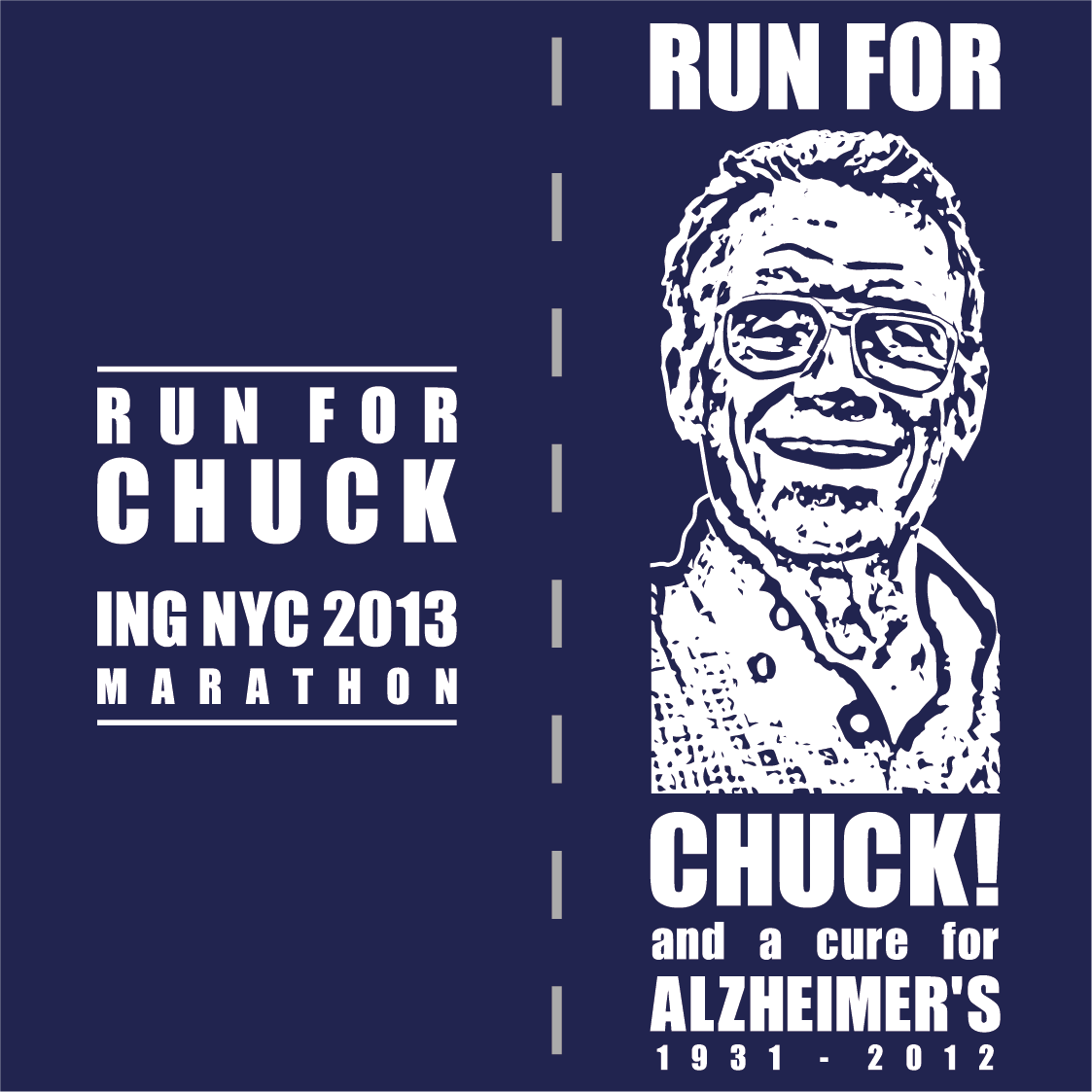 RUN FOR CHUCK! shirt design - zoomed
