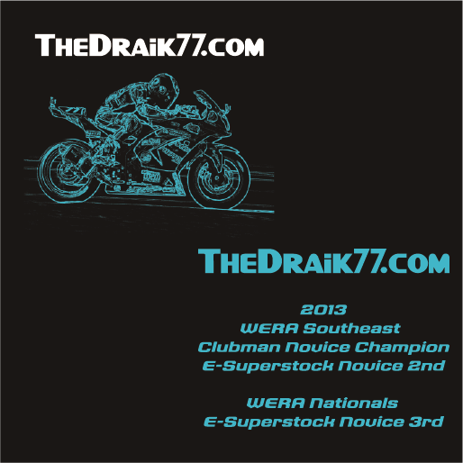 TheDraik77.com Race Fund shirt design - zoomed