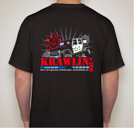 KRAWLIN' FOR C.O.P.S. 2014 Fundraiser - unisex shirt design - back