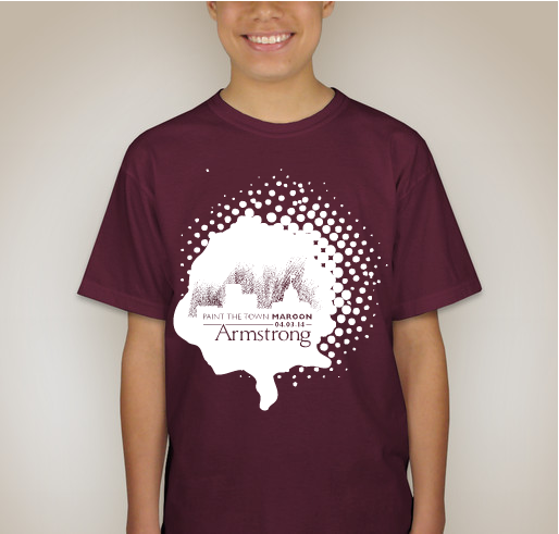 Armstrong - Paint the Town Maroon! April 3, 2014 Fundraiser - unisex shirt design - back