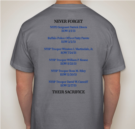 2013 New York State Line of Duty Honorees Fundraiser - unisex shirt design - back
