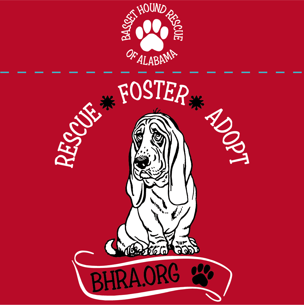 Basset Hound Rescue of Alabama shirt design - zoomed