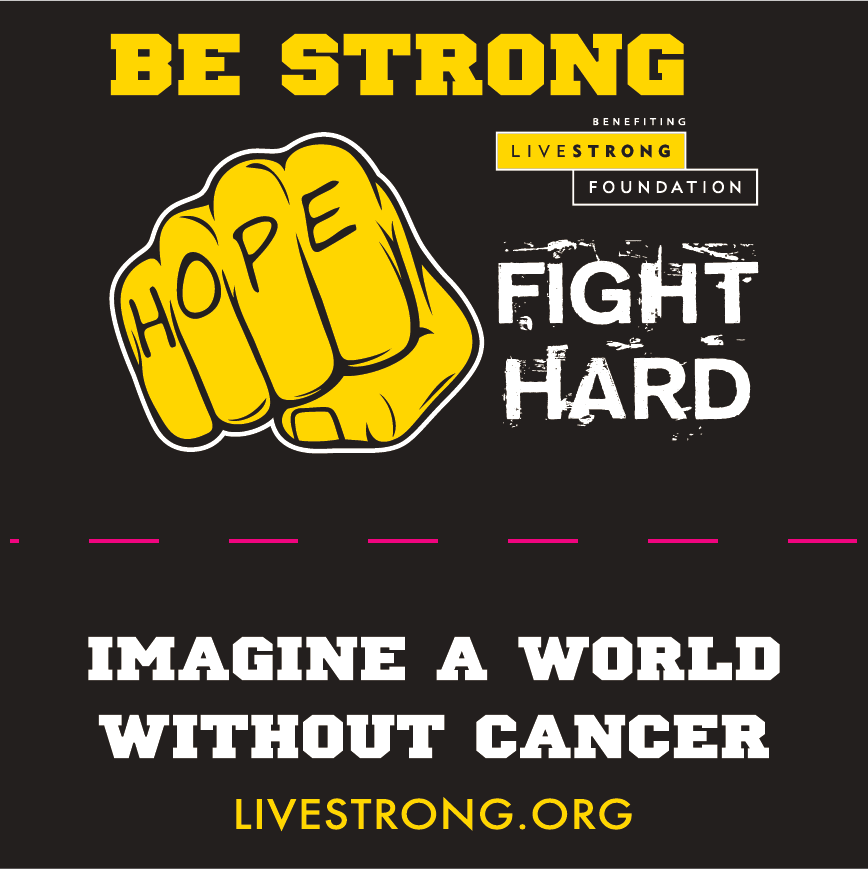 Fight HARD, Be STRONG, Beat Cancer! Performance T-shirt fundraiser shirt design - zoomed