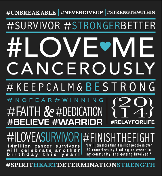 Relay for Life, help support Team Love Me Cancerously shirt design - zoomed