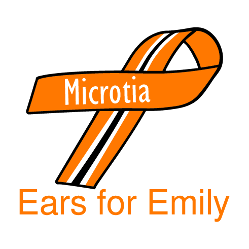 "Ears for Emily" Microtia Awareness shirt design - zoomed