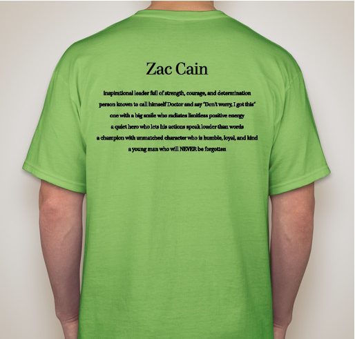 Zac Cain Fundraiser - unisex shirt design - back