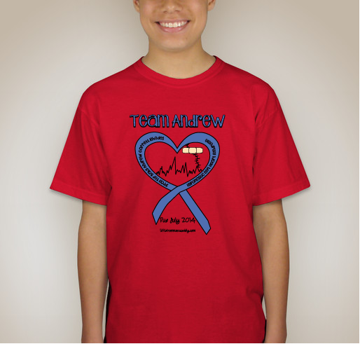 Team Andrew- HLHS awareness Fundraiser - unisex shirt design - back