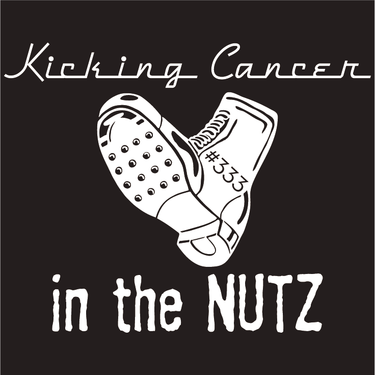 Kicking Cancer in the NUTZ! shirt design - zoomed