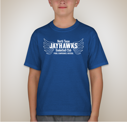 North Texas Jayhawks Basketball Club t-shirt sale! Fundraiser - unisex shirt design - back