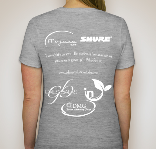 Cedars Production Studios Tee Shirt Fundraiser Fundraiser - unisex shirt design - back