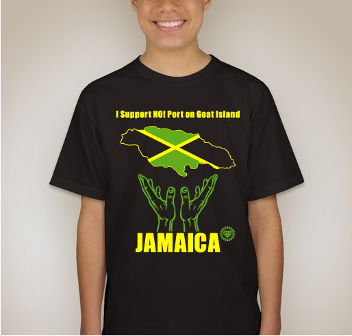 NO! to port on Goat Islands/PBPA, Jamaica Fundraiser - unisex shirt design - back
