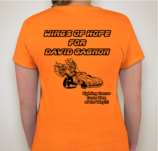 Wings of Hope for David Gagnon - Cancer Fighting Fund Fundraiser - unisex shirt design - back