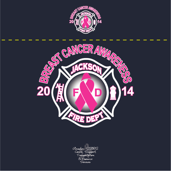 Jackson Fire Department Breast Cancer Awareness 2014 shirt design - zoomed