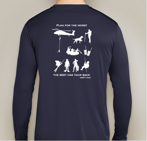 Hasty Team Performance Shirt - Purchase, sweat, and push your limit! Fundraiser - unisex shirt design - back