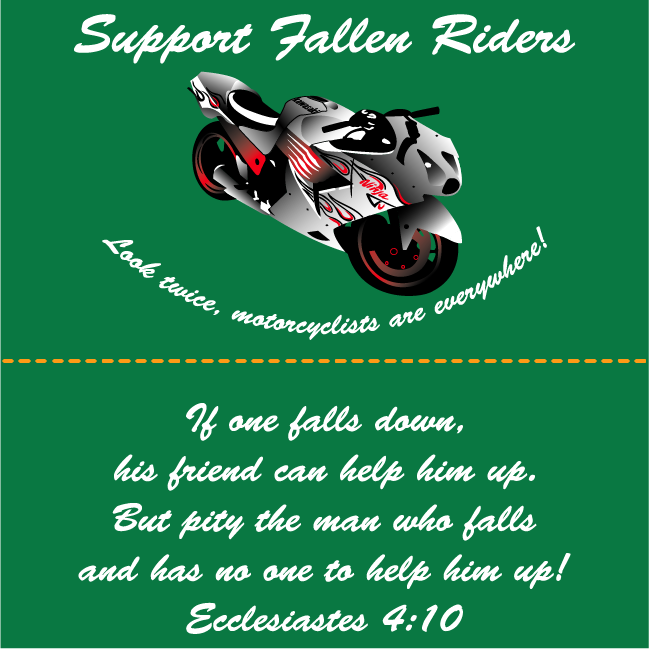 Fallen Rider Motorcycle Awareness shirt design - zoomed