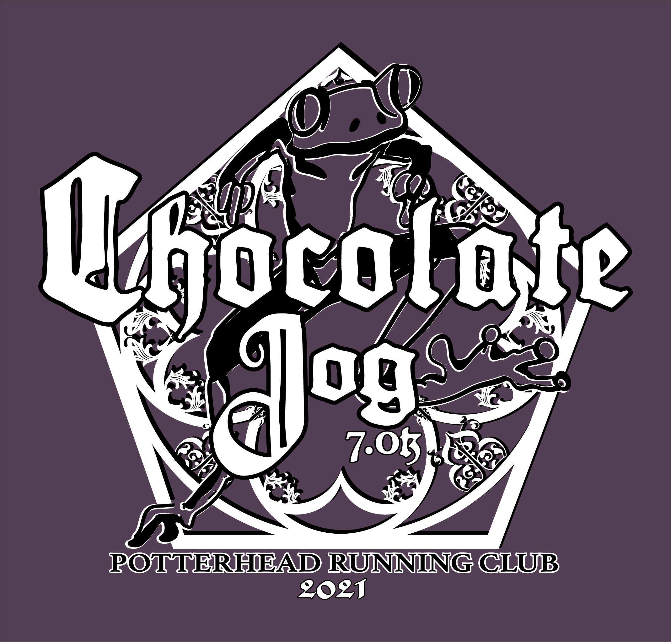 Chocolate Jog 7k shirt design - zoomed