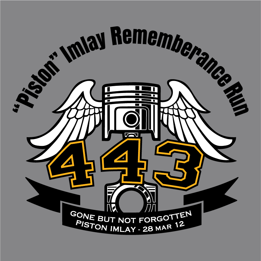 "Piston" Imlay Remembrance Run shirt design - zoomed