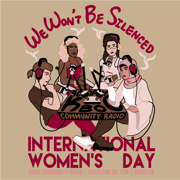 KBOO "International Women's Day" Limited Edition T-shirt shirt design - zoomed
