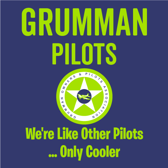GOPA (Grumman Owners and Pilot Association) Aviation Scholarship Fund shirt design - zoomed