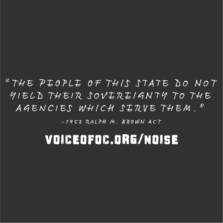 Noise of OC Fundraiser for Voice of OC (T-Shirt) shirt design - zoomed