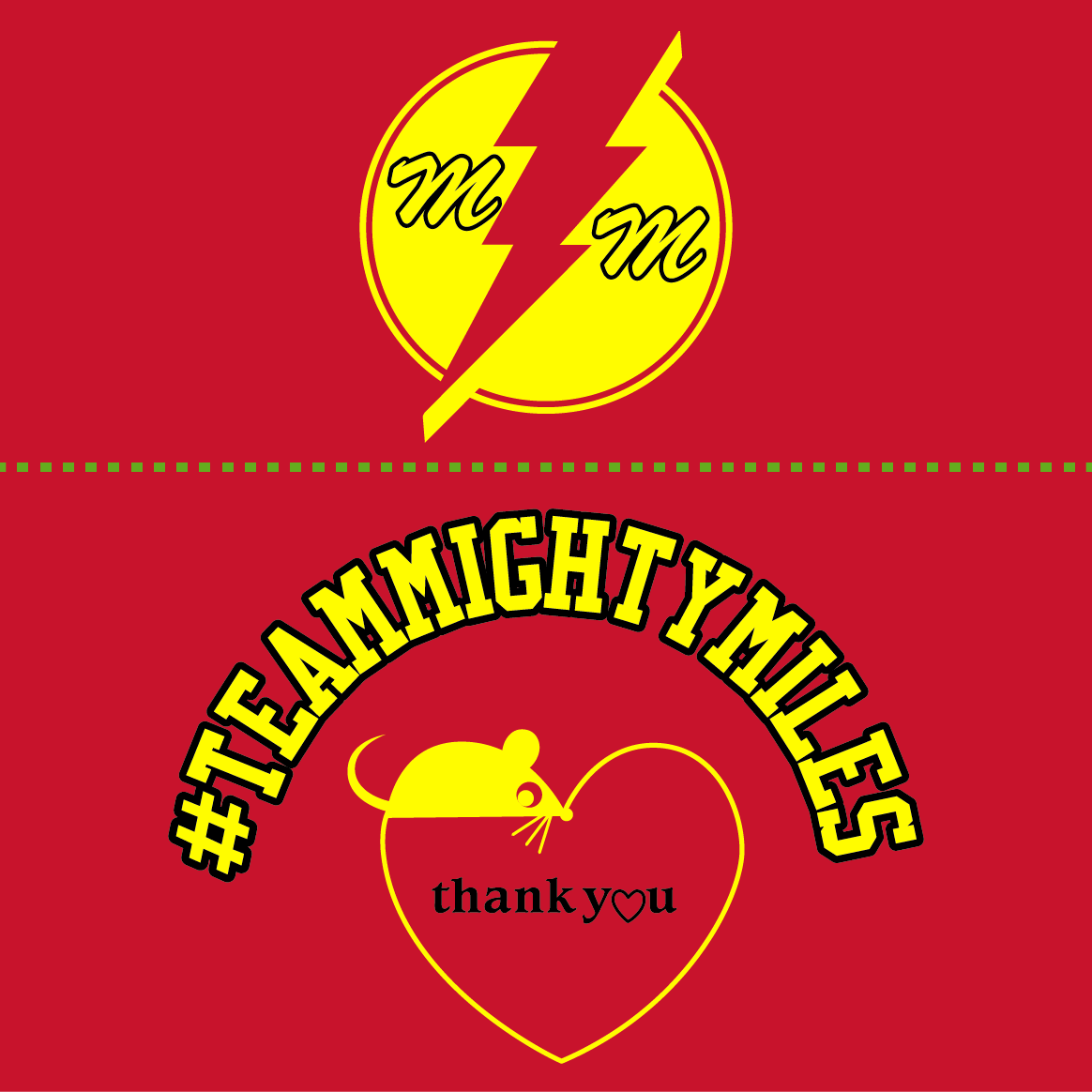 TEAM MIGHTY MILES shirt design - zoomed