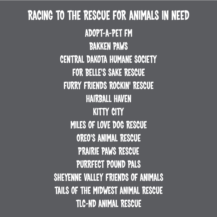 Support North Dakota Race for Rescues! shirt design - zoomed