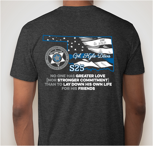 Kyle Davis Memorial Fund T-Shirt fundraiser Fundraiser - unisex shirt design - back