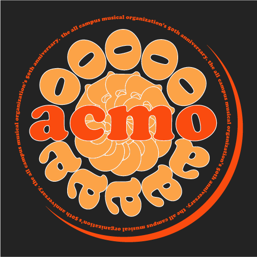 ACMO In Revue Fundraiser shirt design - zoomed