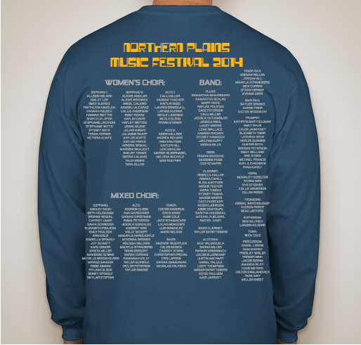 2014 Northern Plains Music Festival Shirts Fundraiser - unisex shirt design - back