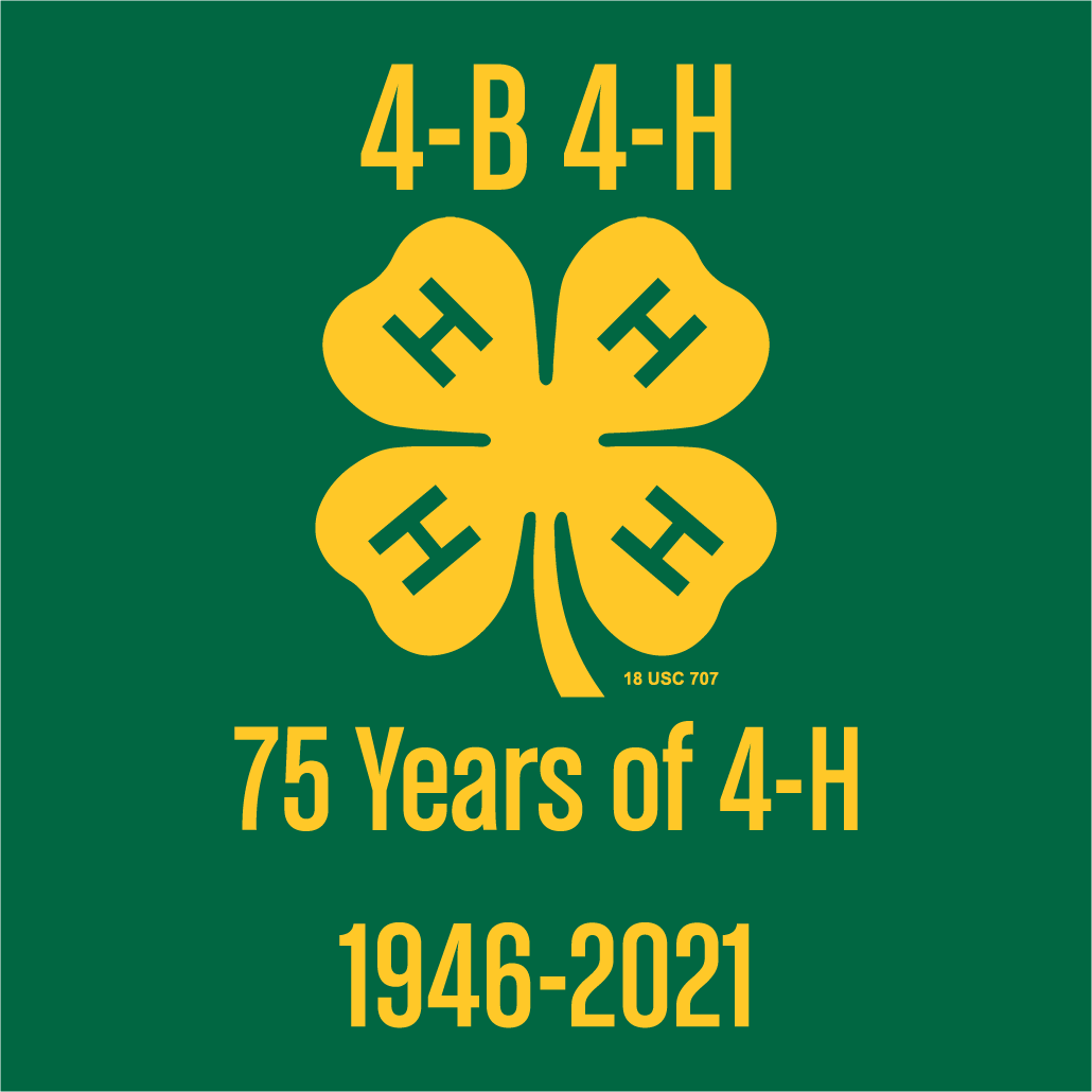 4-B 4-H is celebrating 75 years as a club! shirt design - zoomed