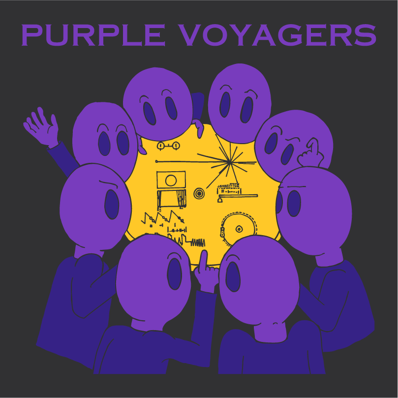 Purple Voyagers & The Golden Record shirt design - zoomed