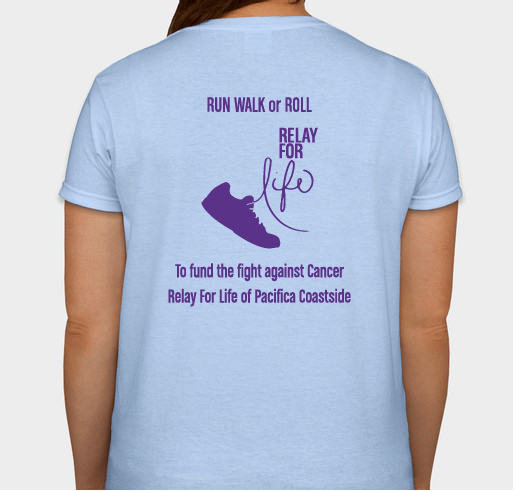 Virtual 5k for Relay For Life of Pacifica Coastside Fundraiser - unisex shirt design - back