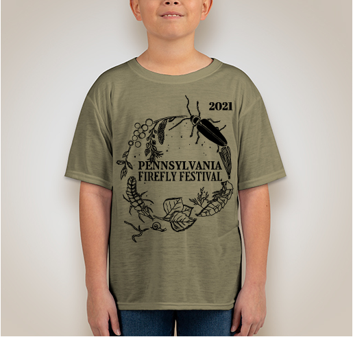 The 2021 PA Firefly Festival t-shirt shirt design - zoomed