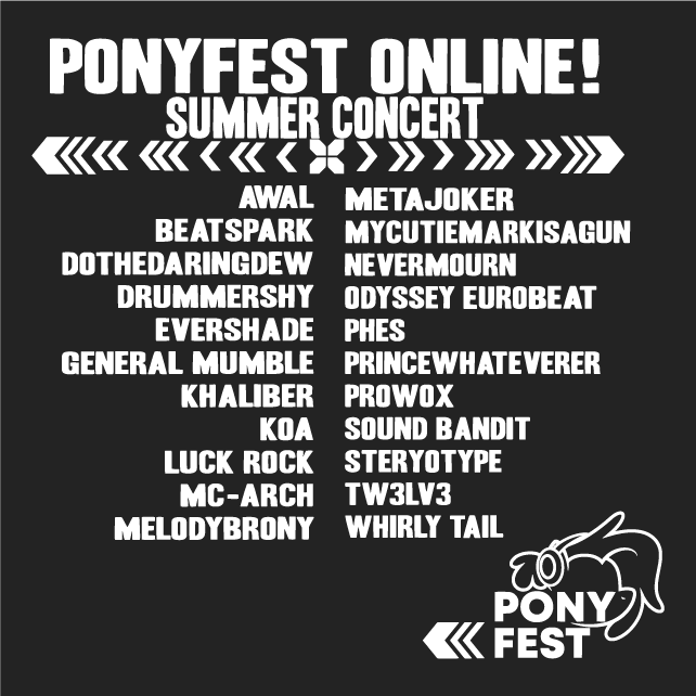PonyFest Online! 2021 Summer Concert Fundraiser shirt design - zoomed
