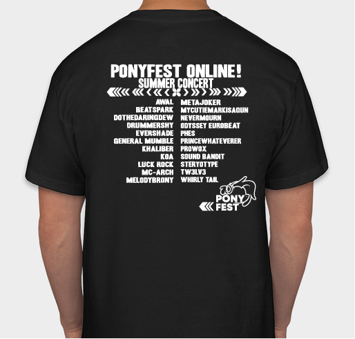 PonyFest Online! 2021 Summer Concert Fundraiser Fundraiser - unisex shirt design - back