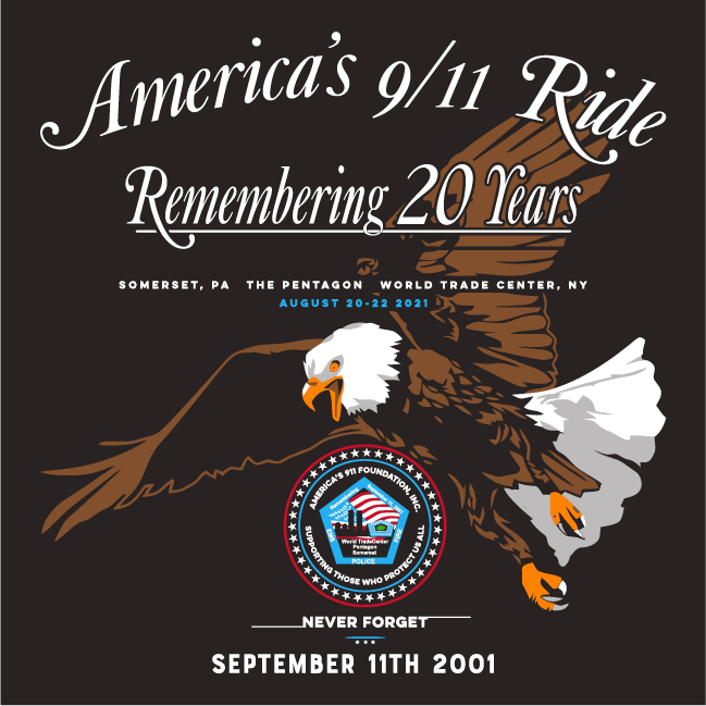 This is the official America's 911 Ride T Shirt shirt design - zoomed
