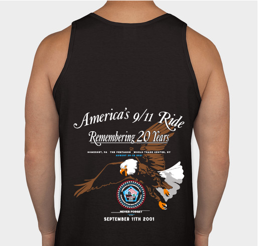 This is the official America's 911 Ride T Shirt Fundraiser - unisex shirt design - back