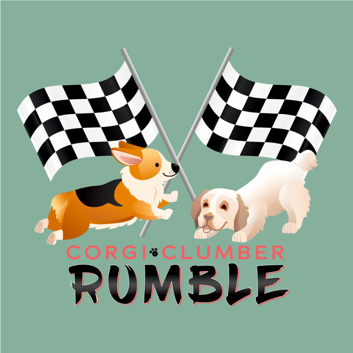 Corgi Clumber Rumble shirt design - zoomed