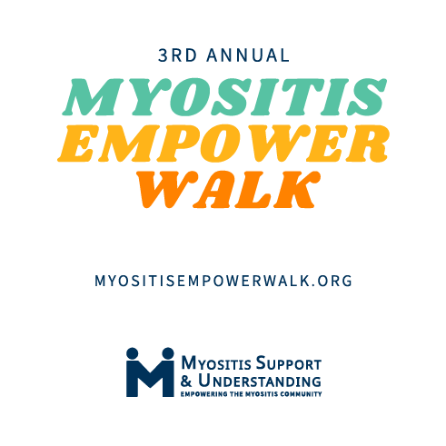 3rd Annual Myositis Empower Walk shirt design - zoomed