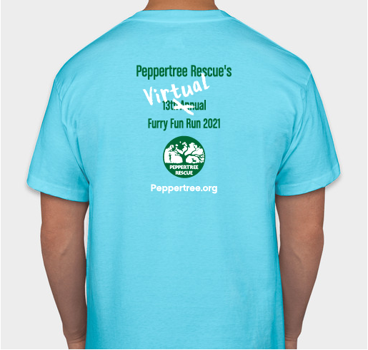 Virtual Furry Fun Run Shirt Sale for Peppertree Rescue Fundraiser - unisex shirt design - back
