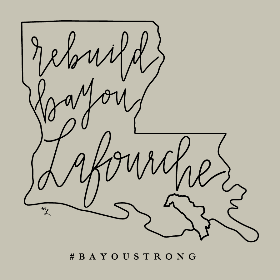 Rebuild Bayou Lafourche shirt design - zoomed