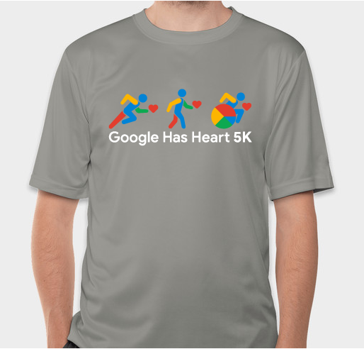 Google has Heart 5k Fundraiser - unisex shirt design - front