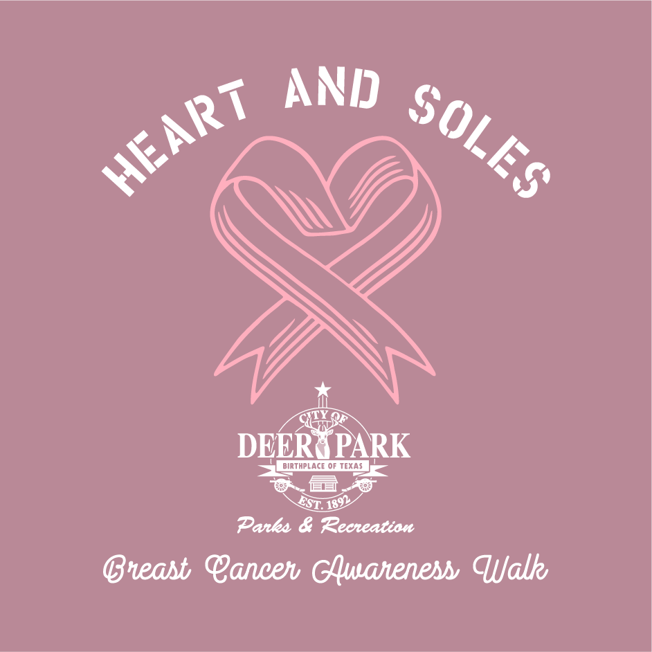 Heart and Soles Breast Cancer Awareness Walk shirt design - zoomed