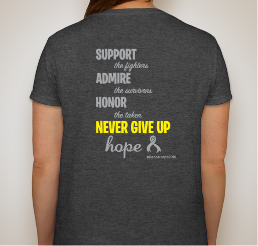 Race 4 Hope Washington, DC - Cure braintumors! Fundraiser - unisex shirt design - back