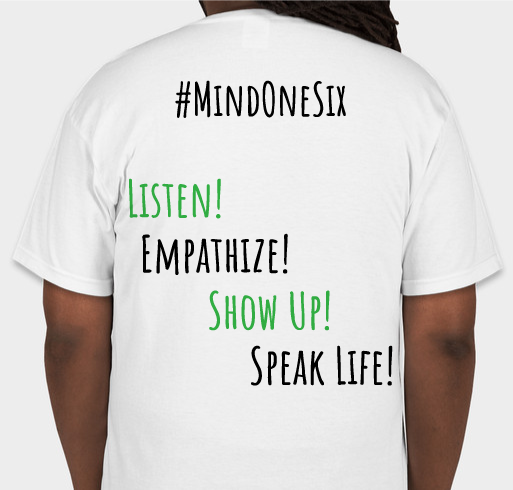 Escape Velocity MindOneSix Youth Mental Health Awareness Fundraiser - unisex shirt design - back