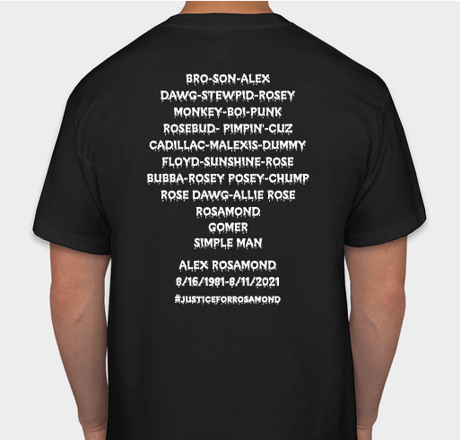 Justice for Rosamond Fundraiser - unisex shirt design - back