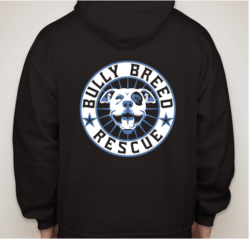 Black Bully Breed Rescue Hoodies are back for ordering! Fundraiser - unisex shirt design - back