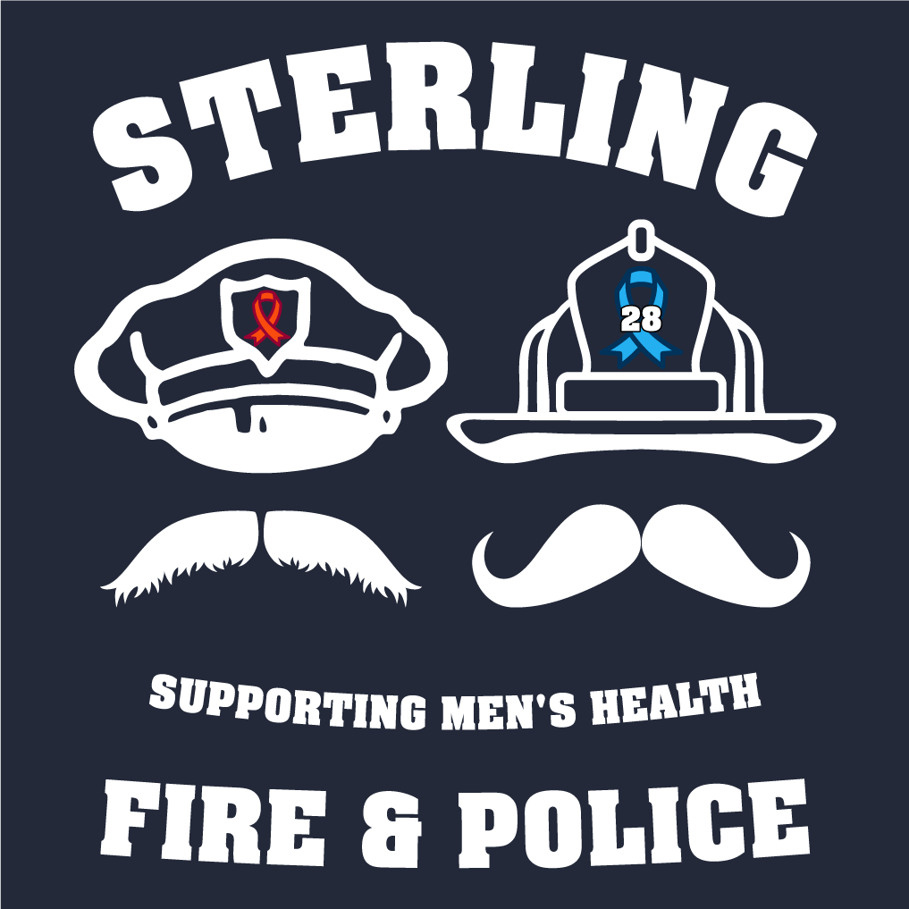 Sterling Fire & Police Department Movember Fundraiser shirt design - zoomed
