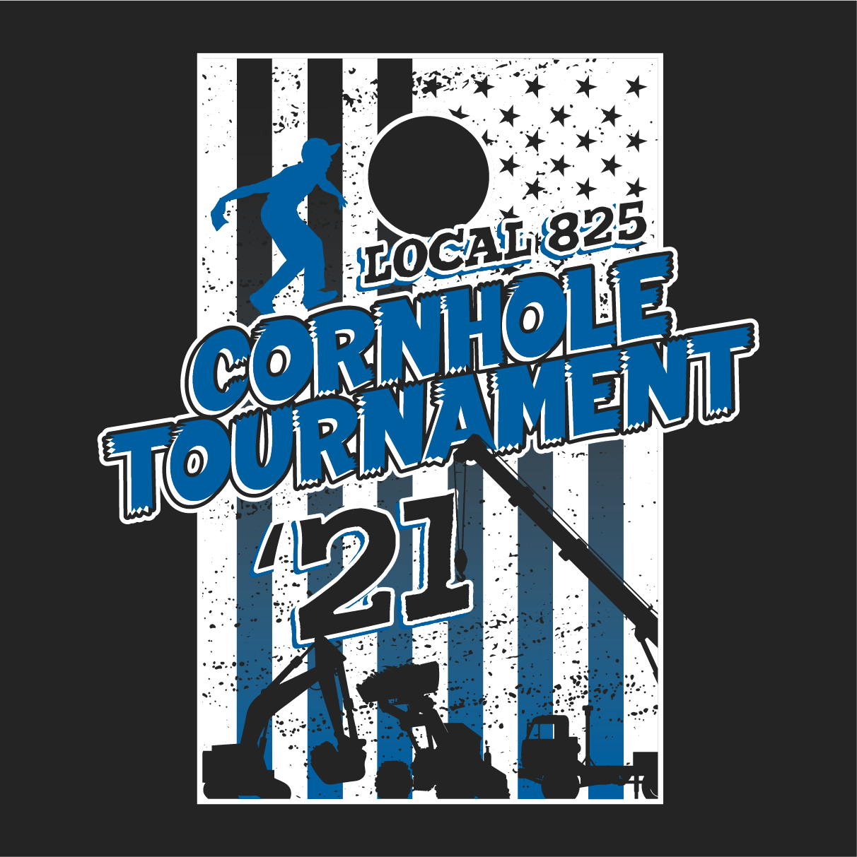 Local 825 Cornhole Tournament 2021 shirt design - zoomed