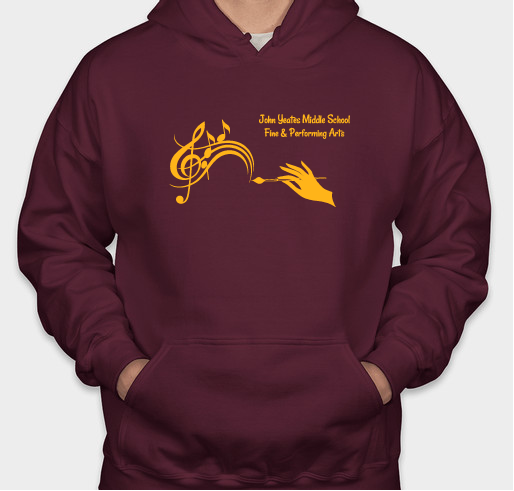 John Yeates Middle School 2021-2022 Fine and Performing Arts Fundraiser - unisex shirt design - front